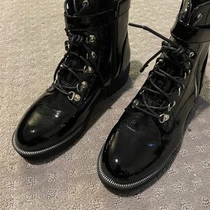 Patent Leather combat boots